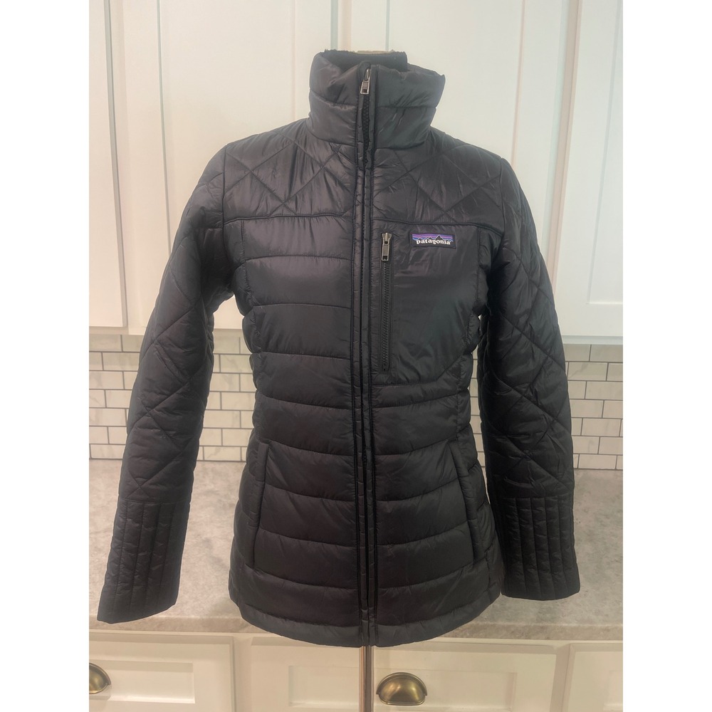 Patagonia Jacket Womens XS Black Nano Puff Diamond Quilt Full Zip Insulated